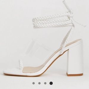 🆕 Public Desire Mia white clear detail ankle tie